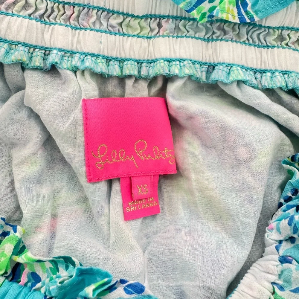 Lilly Pulitzer Sz XS Louisa off the shoulder Dress Turtle Season - Picture 14 of 15
